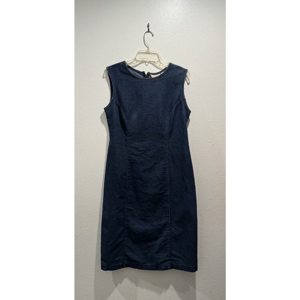 Vintage Expressions‎ Size 10 Modest Sleeveless Denim Dress VTG Work Jean Country